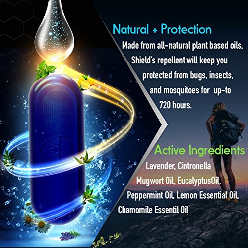 SHIELD Natural Anti Mosquito Insect & Bug Repellent Bracelet Band DEET Free Safe for Kids & Adults Travel Size Repellent Outdoor Mosquito Control a Must Have Camping Hiking Fishing Accessories - 5 PK