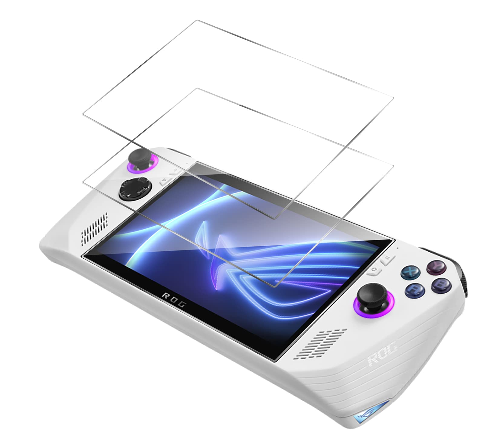 GIOPUEY [2 Pack Screen Protector Compatible with Asus ROG Ally, High Transmittance Glass, Scratch Resistant, Case Friendly, OilProof, Tempered Glass for Asus ROG Ally