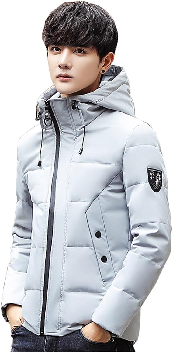 Amazon 韓流 ダウンジャケット メンズ ダウンコート ビジネスコート 軽量 ライトダウン ビジネス フード付き ライトダウン アウター ブルゾン ジャンパー Xxl グレー コート ジャケット 通販