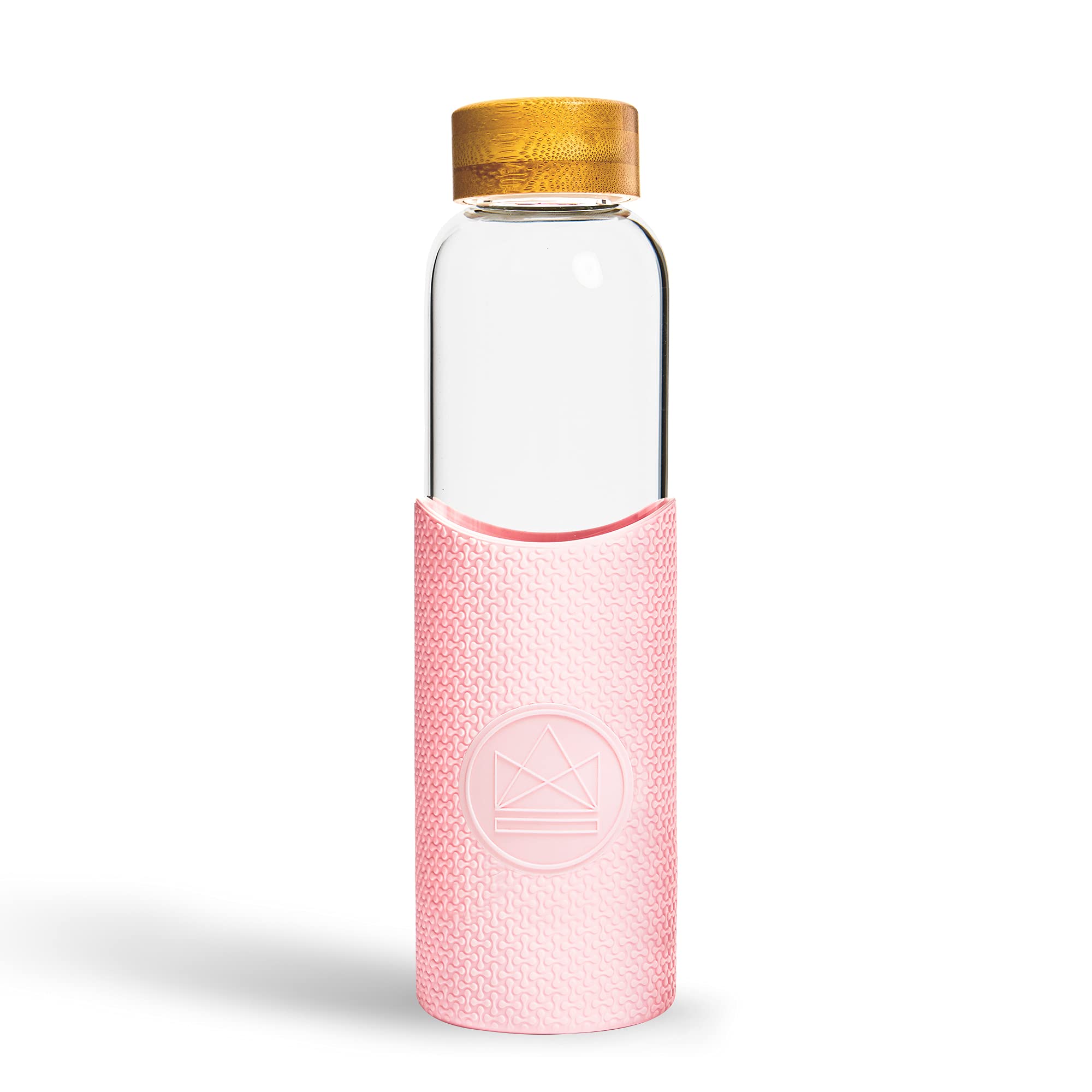 Neon Kactus Glass Water Bottle | Reusable Made with Borosilicate Glass | Travel Water Bottle | For Hot & Cold Drinks | Durable, Leakproof, Non-Slip & Dishwasher-Safe | Pink Flamingo, 550ml