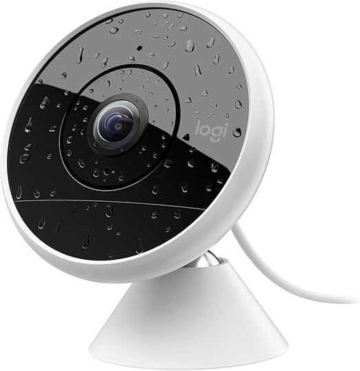 Logitech Circle 2 Wired Home Security Camera, Indoor/Outdoor, Weatherproof, Works with Alexa