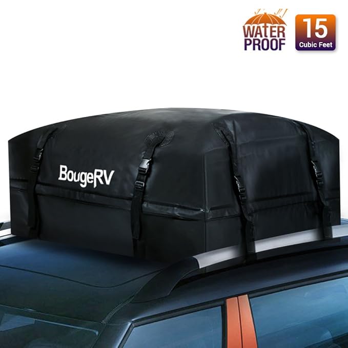 BougeRV Roof Top Cargo Carrier Bag Waterproof Car Roof Bag Rooftop