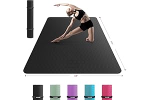 HAPBEAR Extra Large Yoga Mat - 72"x48"/78"x54", 1/4" & 1/3" Thick, Non-Slip, Durable, Eco-Friendly, Wide Exercise Mat for Home Workouts, Yoga, Pilates, Stretching, Meditation (Barefoot Exercise)