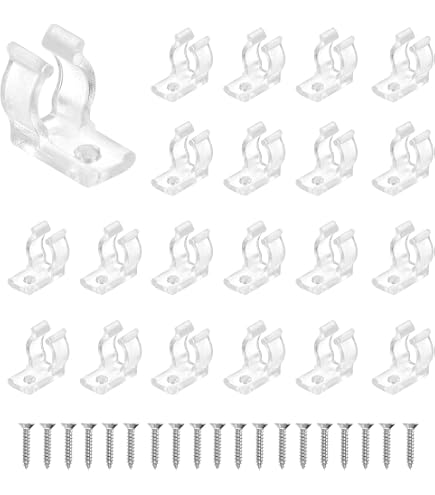 MECCANIXITY U-Clips LED Tube Holders – 30 Pack Clear PC Clamps With Screws, Fits 7-9mm Round Strips & Tubes