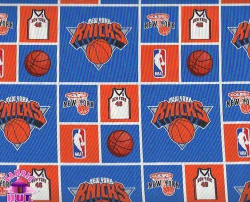 44" NBA New York Knicks Checker Cotton Fabric By The Yard