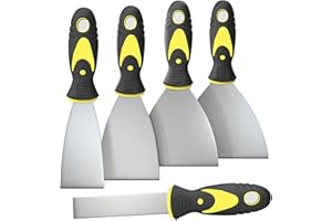 Rerdeim 5Pcs Putty Knife, Set, 1" 2" 3" 4" 5" Scraper, Spackle Knife, Paint Scraper, Scraper Tool, No Rusting, Perfect For Re