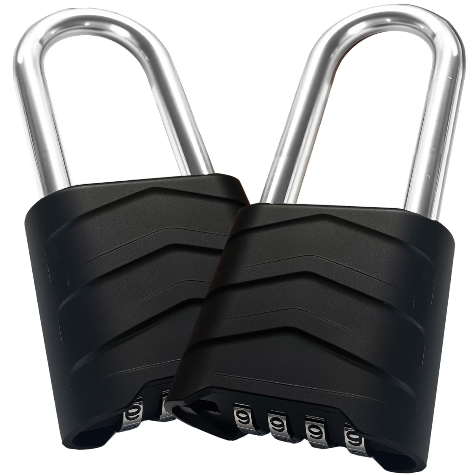 Photo 1 of SEPOX 2PCS Large Combination Padlock, 2-5/8" Extra Long Shackle, Outdoor Combo Lock 2.2" 55mm Aluminum Body, Weatherproof, Ressetable 4Digital, Uncuttable Shackle, for Home, School, Gate, Garden
