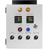 Control Panel for Powder Coating Oven (240V 50A), Precisely Control Temperature and Time with Dual-line PID Controller, Run Heating Element up 12000 Watt, Temperature Probe Withstand up to 900&deg;F