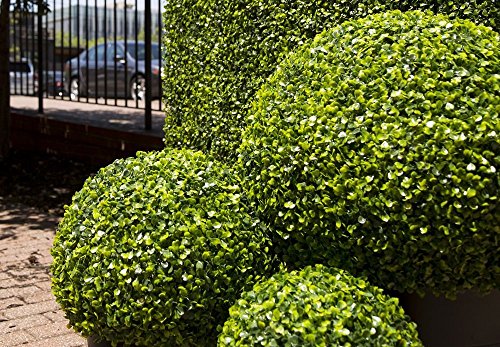 e-Joy 19" inch Artificial Boxwood Topiary Ball,Decorative Artificial Milan Boxwood Ball, Suitable for Both Outdoor or Indoor, garden, Home Décor, Weddings and other Special Events(1 piece)