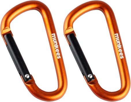 Amazon Munkees 人気な 型カラビナ 5色4サイズ おしゃれ キーホルダー 二枚入り Munkees スポーツ アウトドア