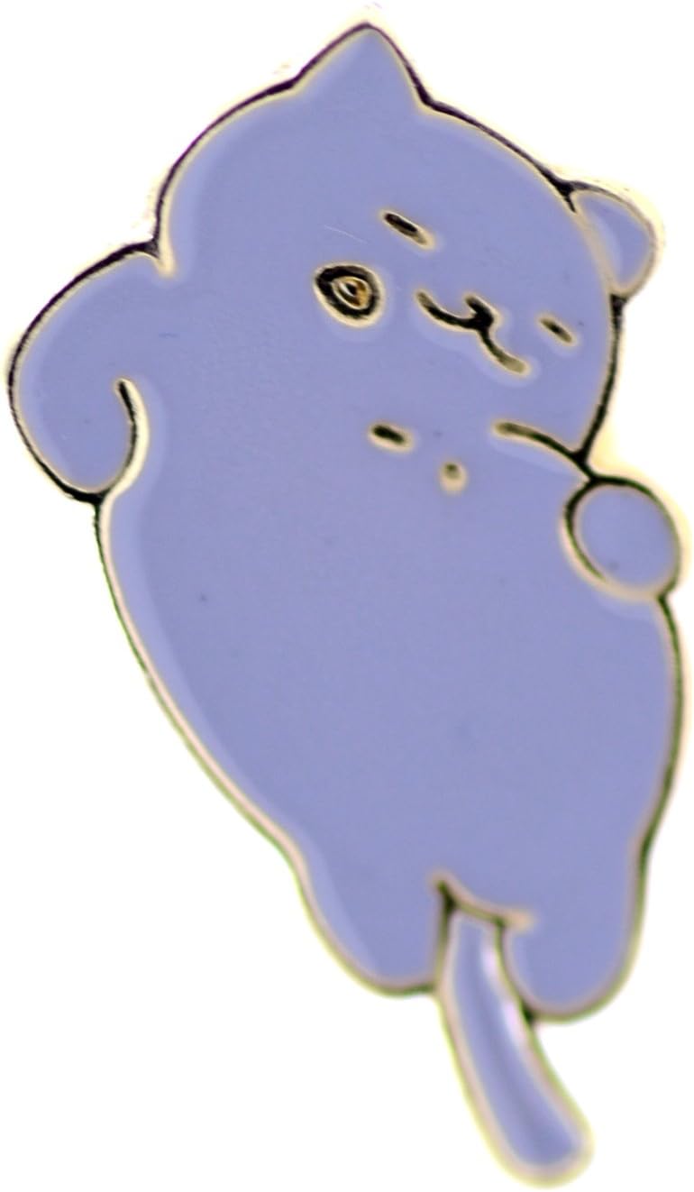 Gold Tone Grey Enamel Sleeping cat Brooch/pin