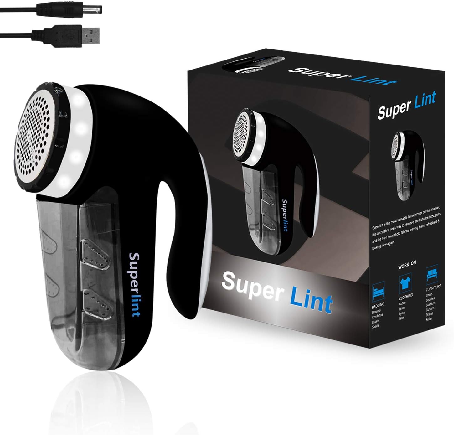 SUPER LINT Best Rated Electric Sweater Shaver with Light