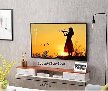 Xingping Shelf Einfache Wand Wand Tv Schrank Einfache Moderne Kleine Wohnung Wohnzimmer Hangen Set Top Box Frame Schmale Mini Schlafzimmer Farbe Solid Wood White Grosse 100cm Amazon De Kuche Haushalt