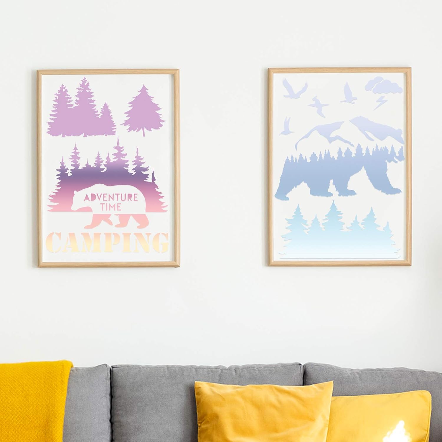 9 Pieces Forest Bear Claw Stencil Kit Winter Porch Stencil Animal Reusable Mylar Template Stencils With Metal Open Ring For Painting On Wood Wall Home Decor Scrapbooking Arts Crafts Sewing Fcteutonia05 De