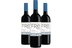 GODPSMUSIC Sutter Home Fre Merlot Non-Alcoholic Red Wine, Experience Bundle with Phone Grip, Seasonal Wine Pairings & Recipes, 750ML, 3-Pack