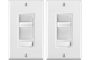 Leviton 2-Pack SureSlide Dimmer Switch for Dimmable LED, Halogen and Incandescent Bulbs, 6674-2PK, White
