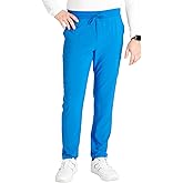 Cherokee Men's Tapered Leg Pant Zip Fly with 5 Pockets and Elastic Rib-Knit Waistband - CK252AS, XL Short, Royal