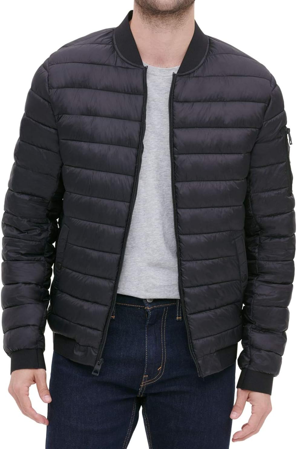 GUESS Men's Light Weight Bomber Puffer Jacket WaooMart