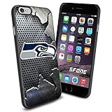 Seattle Seahawks NFL Team Crack Metal Iron BG Logo iPhone 6 4.7 inch Case Black Rubber Cover Protector