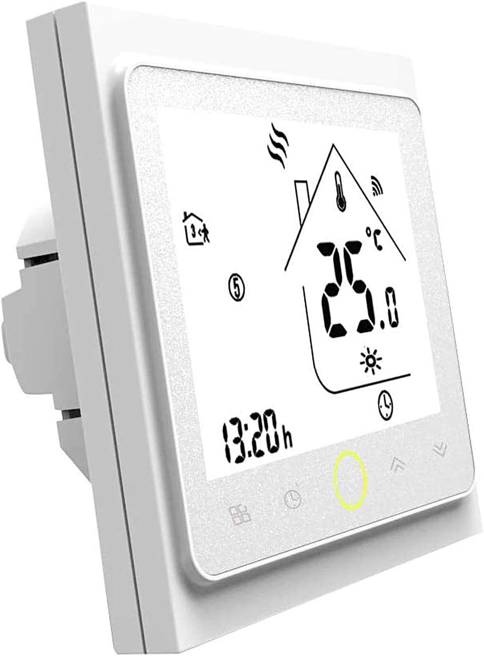 Blusea Termostato Programable WiFi 3A para calefacción Individual de calderas de Gas/Agua Funciona con Alexa/Google Home Contacto seco