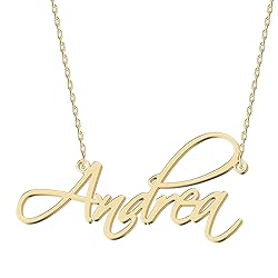 UMAGICBOX Personalized Andrea Name Necklace 18K