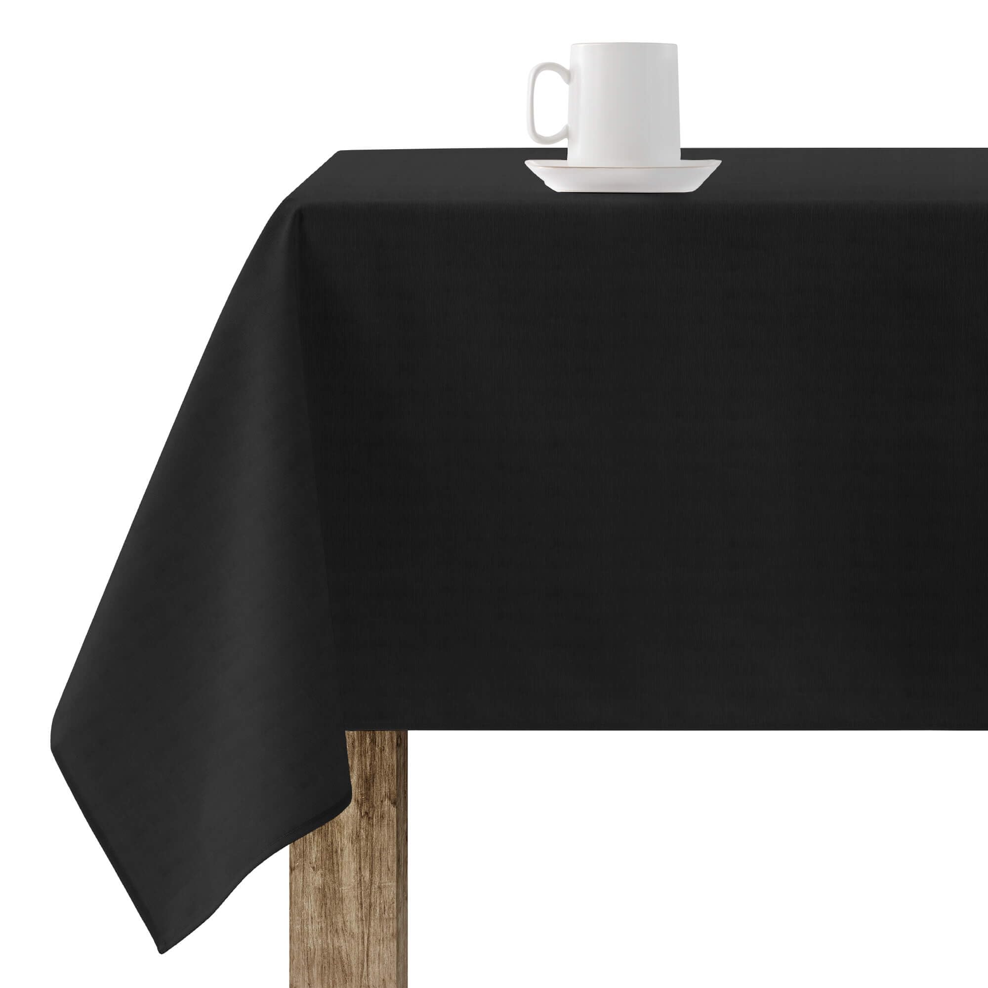BELUM | Stain Resistant Tablecloth Size 300 x 140 cm - Extra Soft Touch Tablecloth Black - Tablecloth 100% Made in Spain Fabric 65% Organic Cotton - 35% Polyester - Tablecloth Model Rodas 319