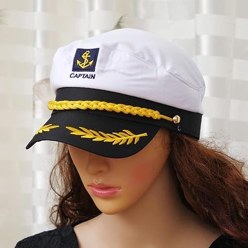 N-KONGJIAN Yacht Captain Hat, AdjustableBoat Ship Sailor Captain