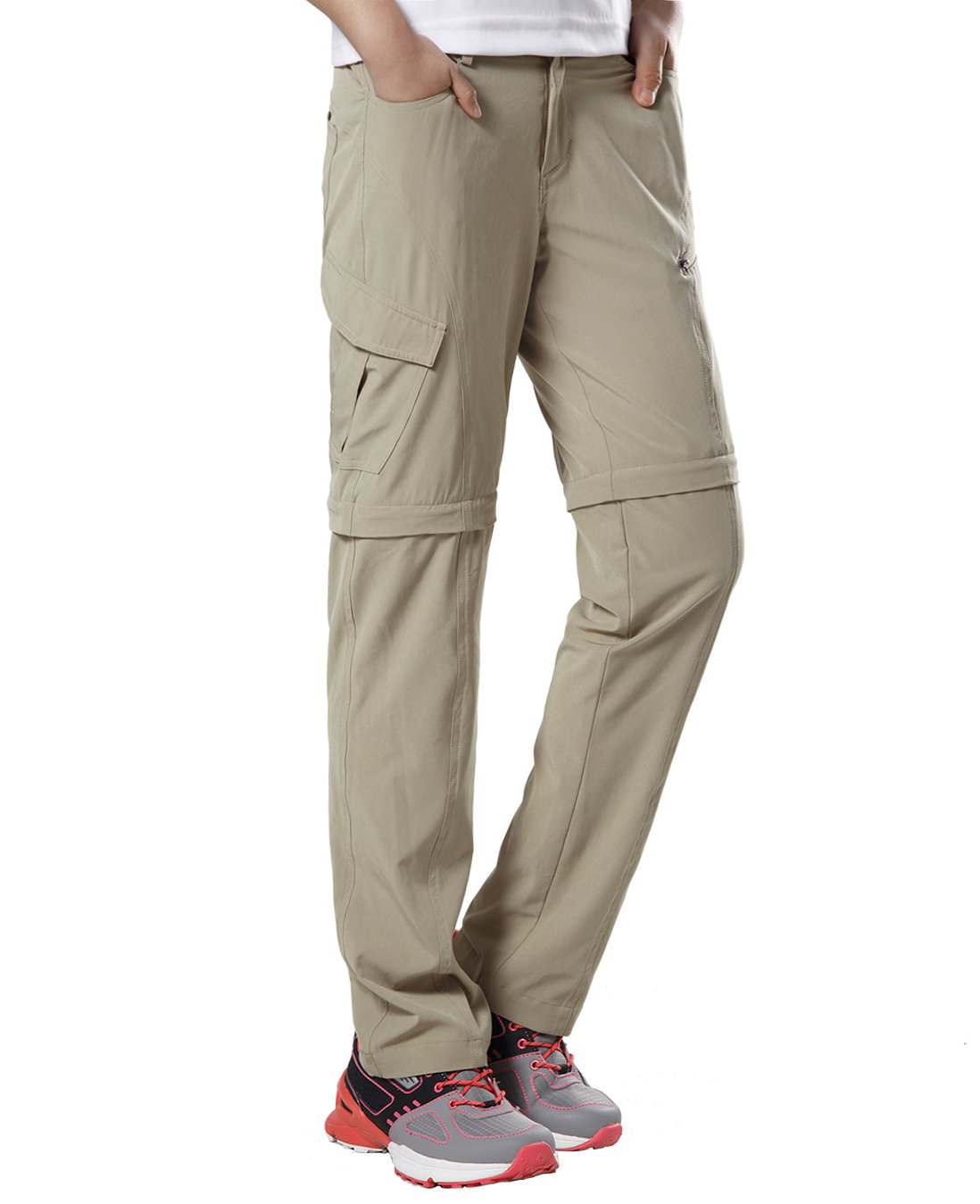 Makino Women's Convertible Hiking Pants M131612007 Khaki US Large(Asian
