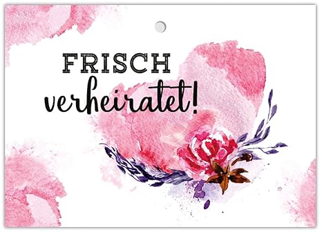 JuNa-Experten 100 gelochte Ballonflugkarten Hochzeit für Wünsche an Brautpaar liebevolle extra leichte Ballonkarten für weite