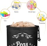 Vicloon Premium Peg Bag Black Large with Drawcord and Hook view 6