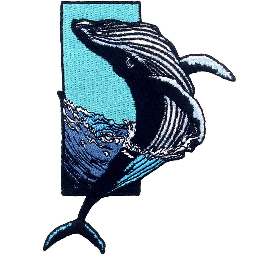 Hampback Whale Jump from Sea Patch Embroidered Applique Badge Iron On Sew On Emblem