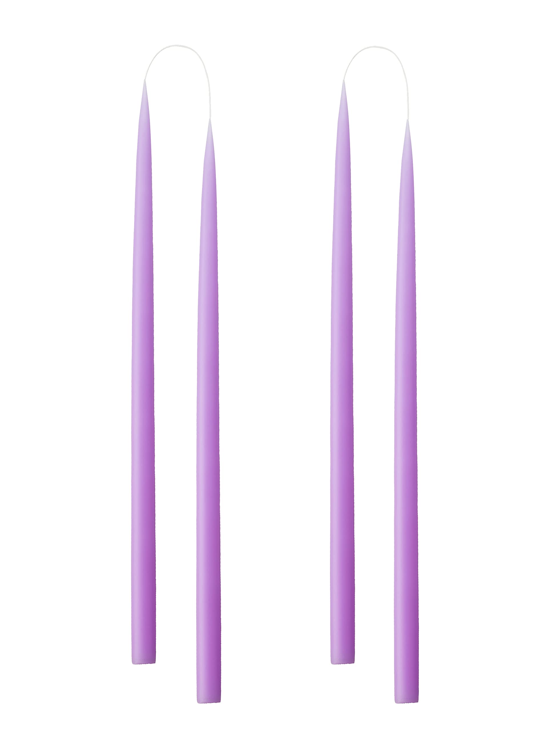 Kunstindustrien, Pastel Purple Coloured Candles, 100% Paraffin only Added Colour, 4pcs.