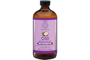 C60 PURPLE POWER C60 Power - MCT 4-oz.- Organic Coconut MCT Oil, 4 Fl Oz, 99.99% Pure Carbon Fullerenes, Lift Oxidative Burden, Optimize Mitochondrial Function