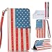 iPhone 6 Case, iPhone 6 Wallet Case Leather, ACO-UINT Premium PU Flag Pattern Leather Wallet Flip Case with Card Slots, Cash Compartment and Detachable Wrist Strap for iPhone 6 4.7", Two Stylus Pens/2 Screen Protector/ACO-UINT® Microfiber Cleaning Cloth Included