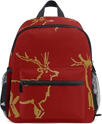 Amazon リュック サック キッズ クリスマス スケッチ トナカイ バッグパック 女の子 男の子 幼稚園 かわいい 遠足 防水 通園 通学 子供用 Kim Dan ノーブランド品 シューズ バッグ
