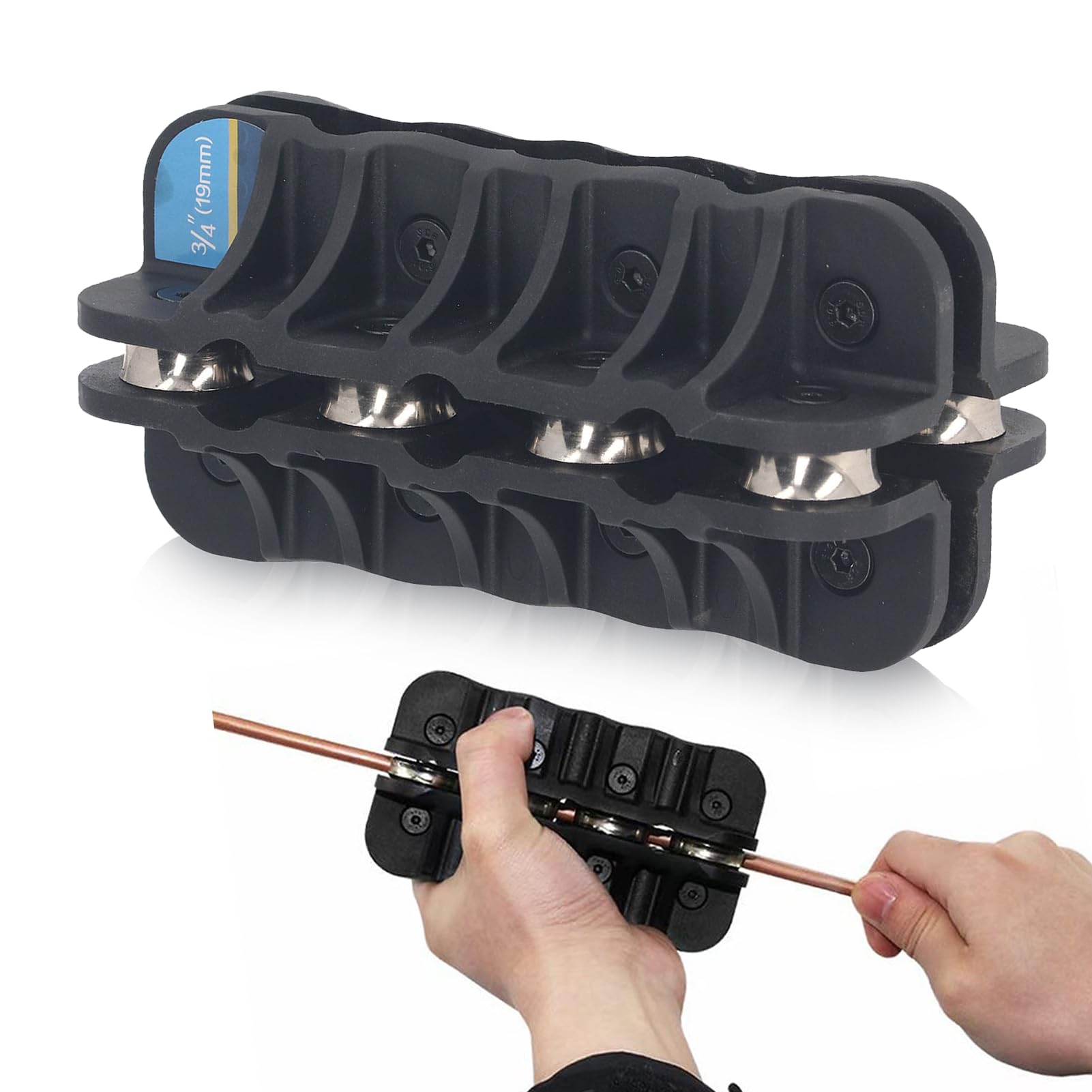 19mm Handheld Tubing Straightener, 3/16inch Brake Line Straightening Tool, Universal Brake Pipe Straightener for Copper, Aluminum, Steel Coils