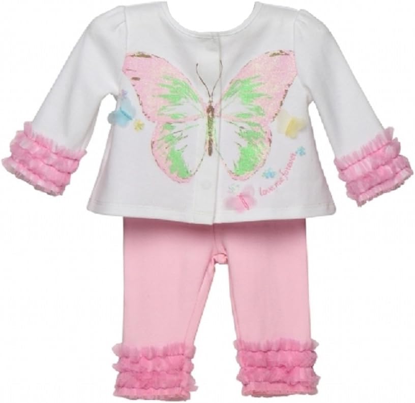 Anne Geddes Baby Girl 2-piece Butterfly "love me forever" Cardigan & Pants Set