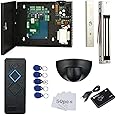 MENGQI-CONTROL Fire Code Compatible 1 Door Access Control Systems with Fire Alarm to Trigger Door Auto Open Magnetic Lock 110V Power Box Exit Motion Sensor Complete Kit