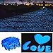 200 Pcs Glow in the Dark Garden Pebbles Stone for Walkways Yard Aquarium Gravel Fish Tank and Garden Driveway,Powered By Light And Solar(Blue)