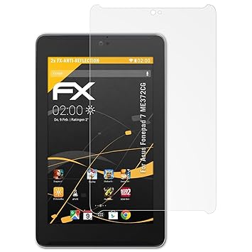 atFolix Panzerfolie kompatibel mit Asus Fonepad 7 ME372CG Schutzfolie, entspiegelnde und stoßdämpfende FX Folie (2X)