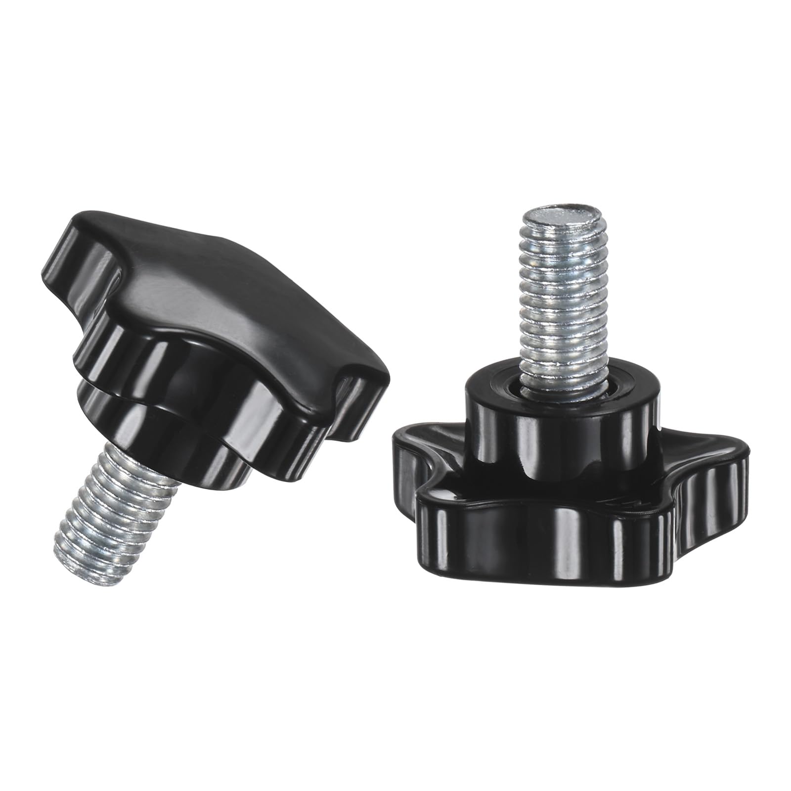 M METERXITY 2-Pack Star Clamping Knobs, M10x20mm Male Thread Hand Tightening Screw for Machinery/Electronic/Furniture/Umbrella Base, Machine Handle Replacement [39mm, Black]