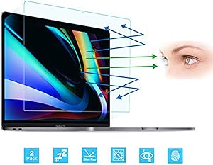 FORITO 2-Pack Compatible with MacBook Pro 16-Inch Screen Protector -Blue Light Filter, Eye Protection Blue Light Blocking Anti Glare Screen Protector for Apple MacBook Pro 16 Model A2141