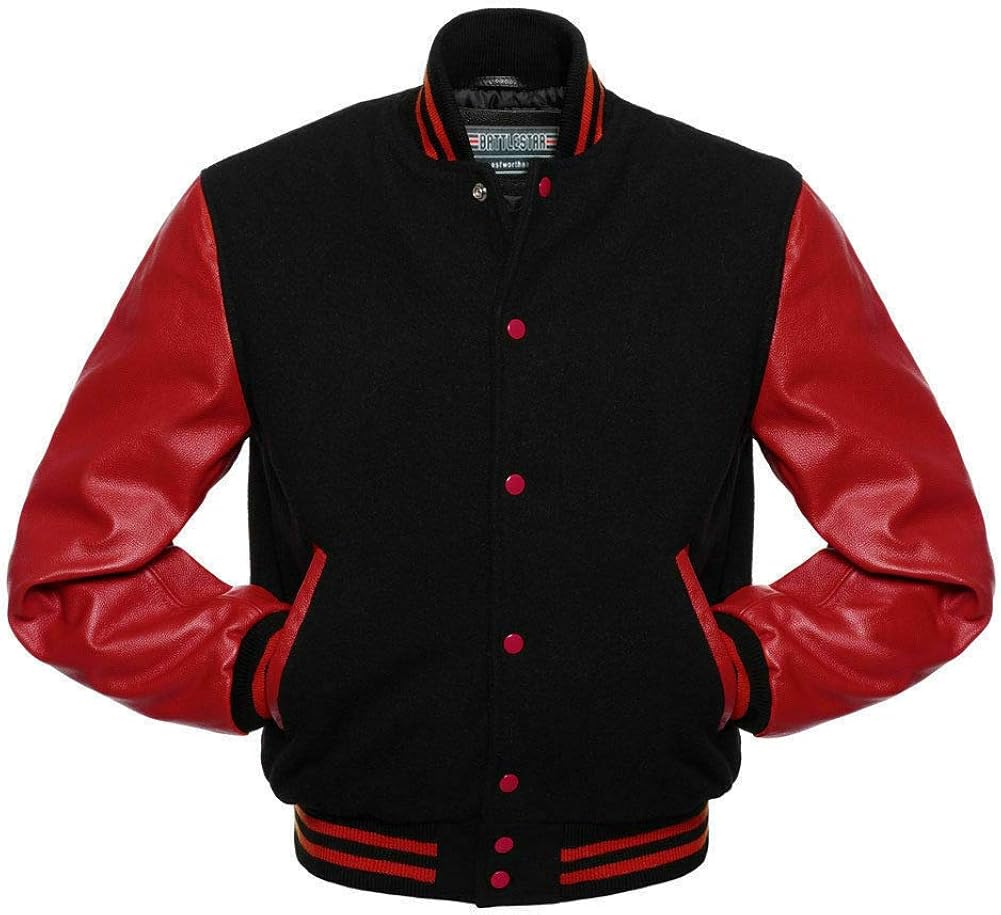 Mens College Jacket Classic Original Wool véritable Peau de Vache