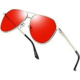 Joopin Polarized Metal Aviation Sunglasses Men, Classic Military Sun Glasses Women, Rectangle Shades UV400 Protection Costume