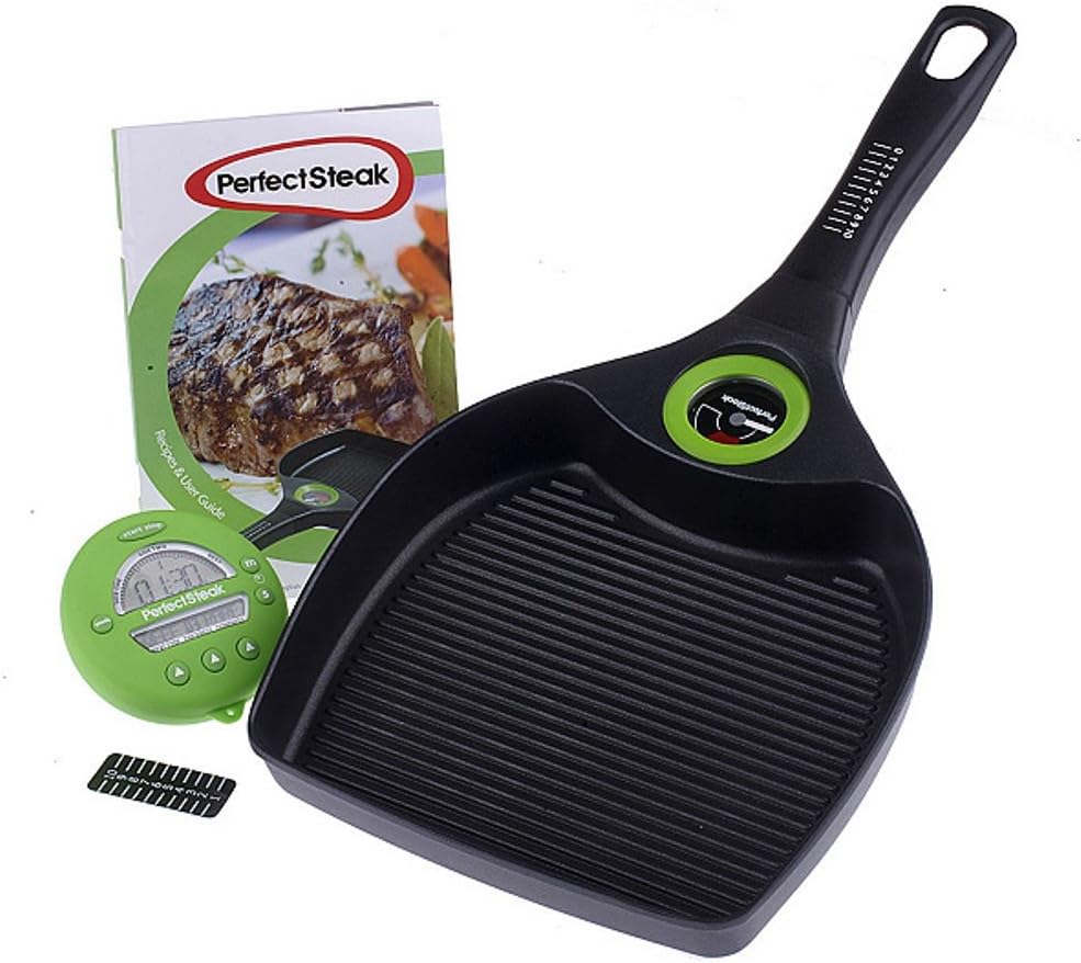 Perfect Steak Advanced Grill Pan System with built in temperature gauge