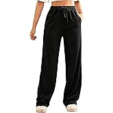 Wide Leg Sweatpants for Women High Waisted Drawstring Pants Casual Loose Pants with Pockets