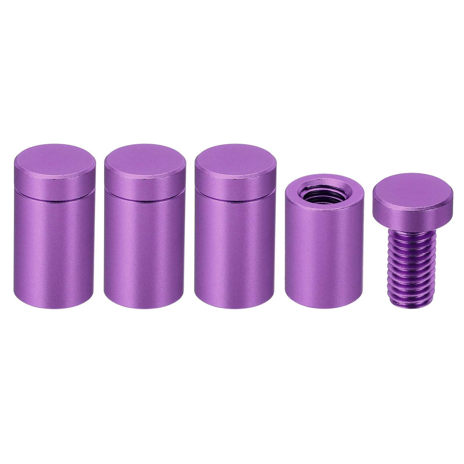 PATIKIL 1/2 x 0.9 inch Sign Standoff Screws, 4 Pcs Stainless Steel Wall Standoff Mounting Hardware Advertising Glass Nail for Hanging Acrylic Picture Frame Acrylic Panel, Purple