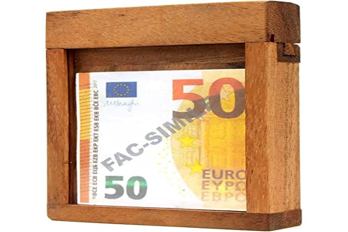 Logica Puzzles Art. Tricky Safe M - Wooden Brain Teaser - Secret Safe - Difficulty 5/6 Incredible - Leonardo da Vinci Collection