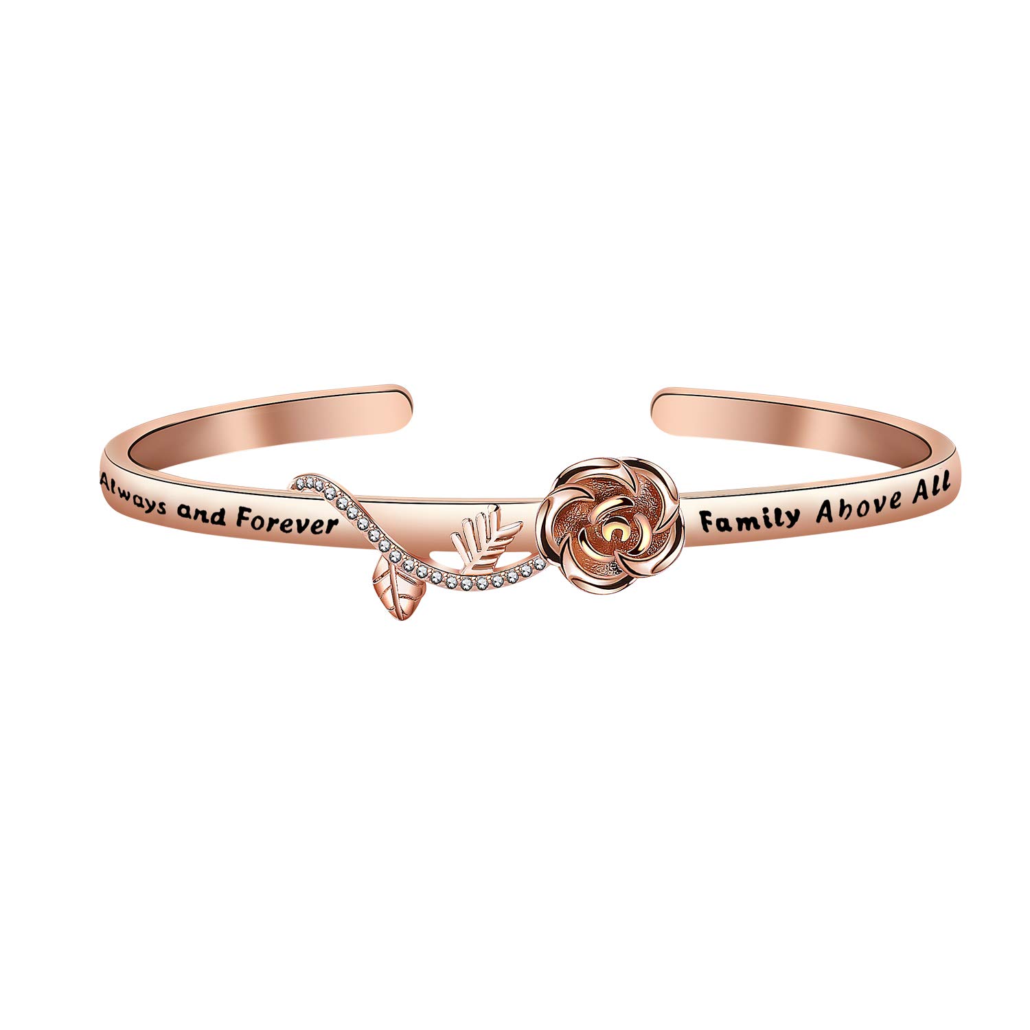CENWA Inspired GiftFans Gift Always and Forever Family Above All Cuff Bracelet (Always and Forever br RG)