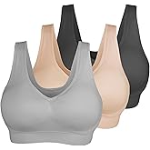 Cabales Women's Seamless Wire Free Bra for Women Removable Padded Comfort Sports Bra